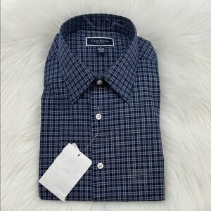 Club Room Slim Fit Long Sleeve - Blue Plaid - Large - New with tags